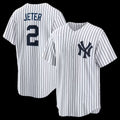 seanshop  New York Yankees #2 Derek Jeter White  Home Retired Player Replica Jersey