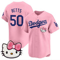seanshop Los Angeles Dodgers #50 Mookie Betts Pink  2025 Hello Kitty Vapor Limited Stitched Jersey