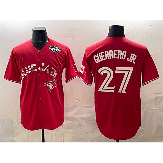 seanshop   Toronto Blue Jays #27 Vladimir Guerrero Jr. Red  2025 World Series Cool Base Stitched Jersey