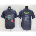 seanshop  Tampa Bay Rays #2 Yandy Diaz Number Charcoal  2024 City Connect Limited Stitched Jerseys