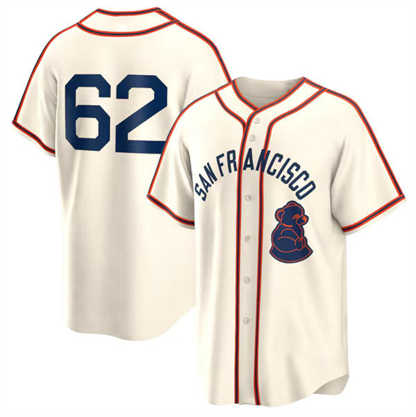 seanshop  San Francisco Giants #62 Logan Webb Cream  2024 Rickwood Classic Stitched Jersey
