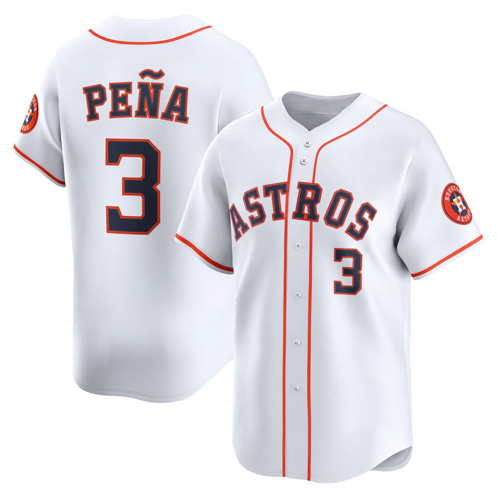 seanshop Houston Astros #3 Jeremy Pe?a White  Home Limited Player Jersey