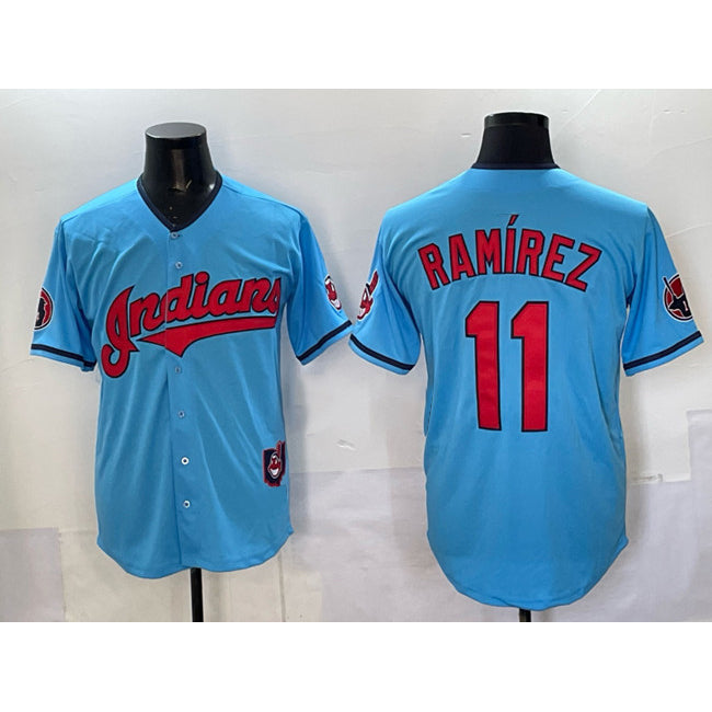 seanshop  Cleveland Guardians #11 Jos¨¦ Ram¨ªrez Blue  Vapor Premier Limited Stitched Jersey