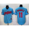 seanshop  Cleveland Guardians #11 Jos¨¦ Ram¨ªrez Blue  Vapor Premier Limited Stitched Jersey