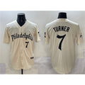 seanshop  Philadelphia Phillies #7 Trea Turner Cream  Gothic Vapor Limited Stitched Jersey