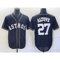 seanshop Houston Astros #27 Jose Altuve Black  Cool Base Stitched Jersey