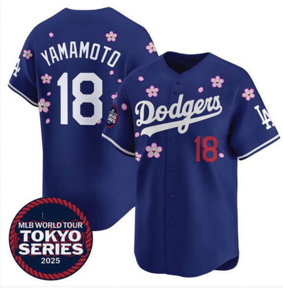 seanshop Los Angeles Dodgers #18 Yoshinobu Yamamoto Royal  2025 Tokyo Series Limited Stitched Jersey