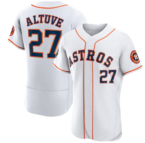 seanshop Houston Astros #27 Jose Altuve White  2022 World Series Flex Base Stitched Jersey