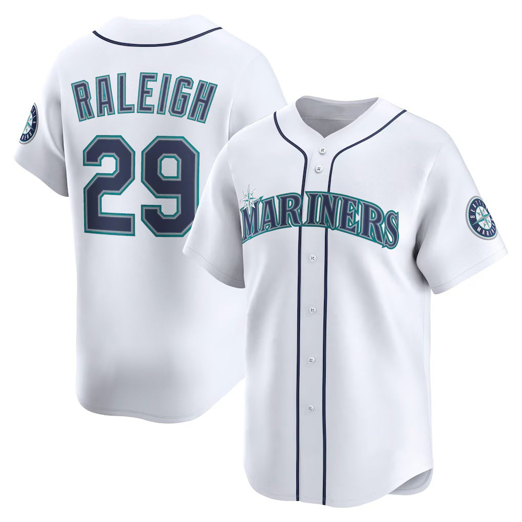 seanshop  Seattle Mariners #29 Cal Raleigh White  Home Limited Player Jersey