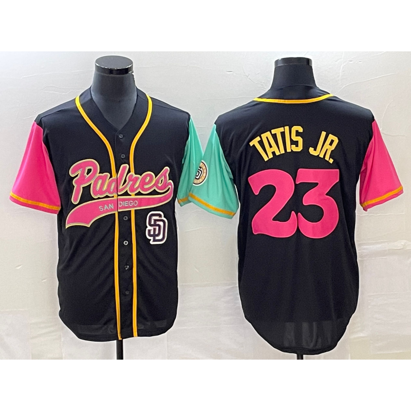 seanshop  San Diego Padres #23 Fernando Tatis Jr Black  NEW 2023 City Connect Cool Base Stitched Jersey