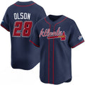 seanshop Atlanta Braves #28 Matt Olson Navy  2025 Speedway Classic Alternate Limited Stitched Jersey