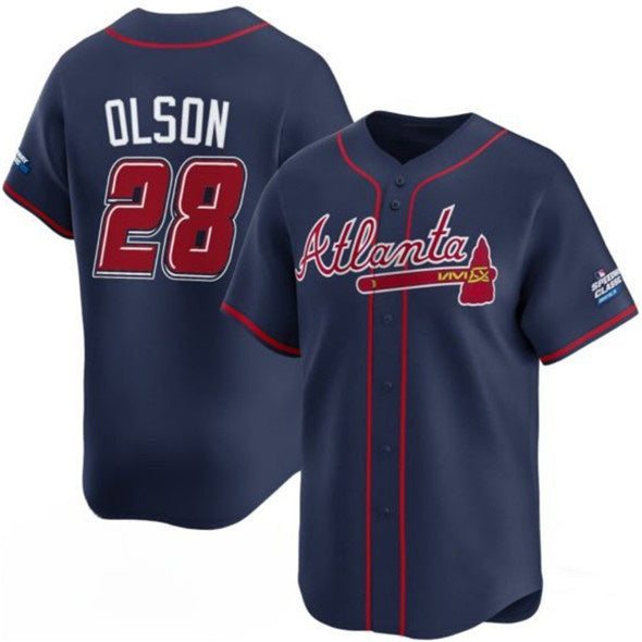 seanshop Atlanta Braves #28 Matt Olson Navy  2025 Speedway Classic Alternate Limited Stitched Jersey