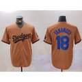 seanshop Los Angeles Dodgers #18 Yoshinobu Yamamoto Olive  Cool Base Limited Stitched Jersey