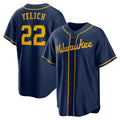seanshop    Milwaukee Brewers #22 Christian Yelich Navy  Alternate 2 Replica Jersey