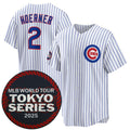 seanshop  Chicago Cubs #2 Nico Hoerner White  2025 World Tour Tokyo Series Home Stitched Jersey