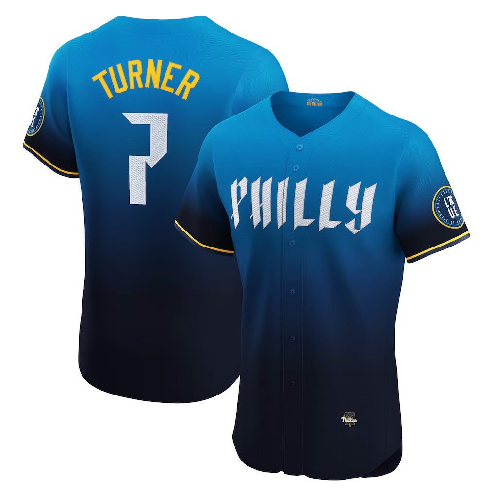 seanshop  Philadelphia Phillies #7 Trea Turner Navy  City Connect Elite Jersey