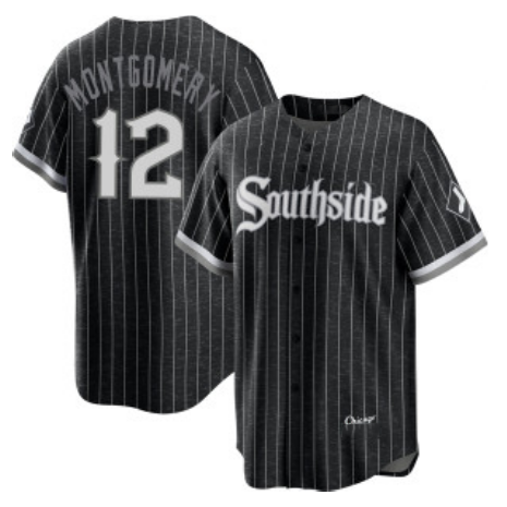 seanshop  Chicago White Sox #12 Colson Montgomery Black  City Connect Cool Base Stitched Jersey