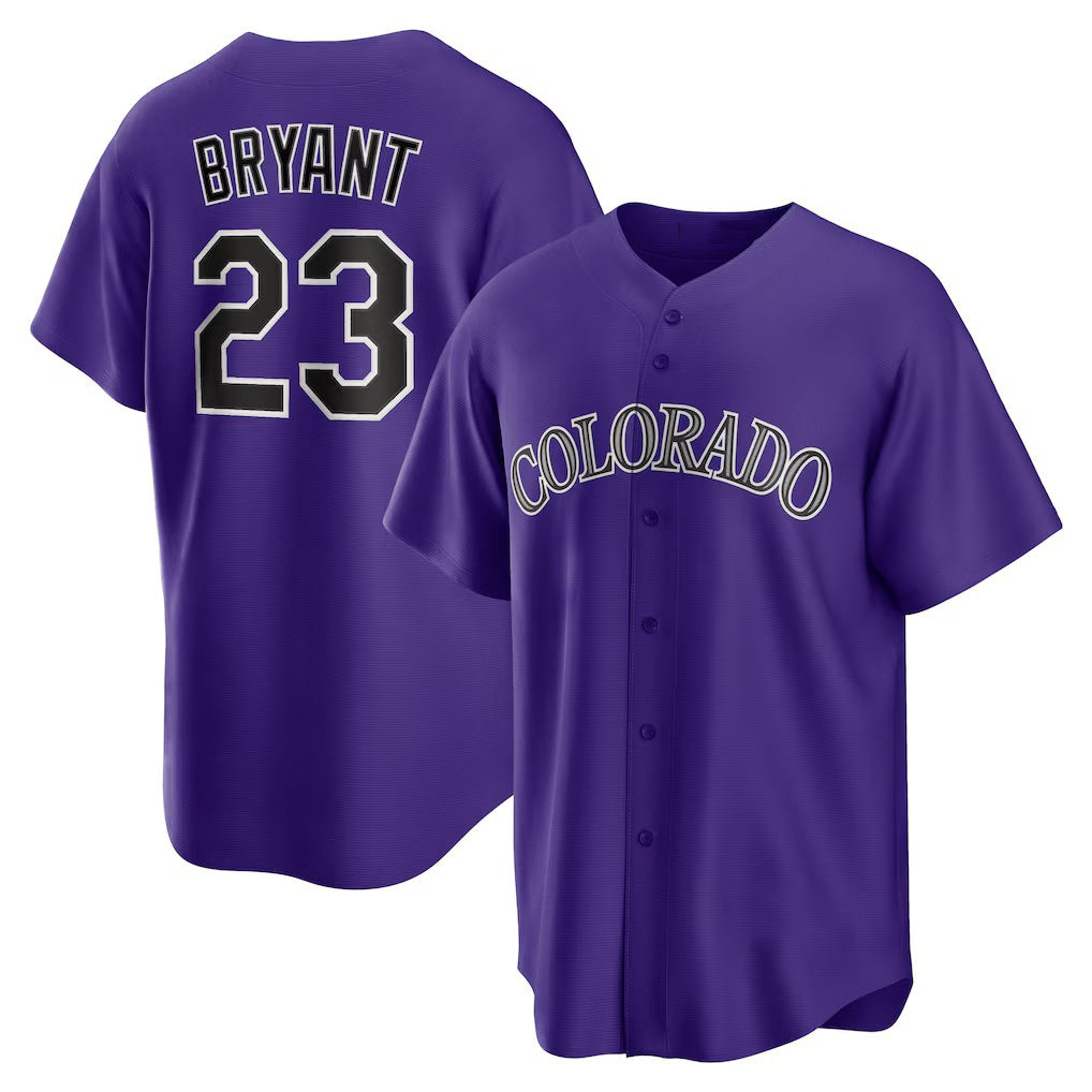 seanshop  Colorado Rockies #23 Kris Bryant Purple  Alternate Replica Player Jersey