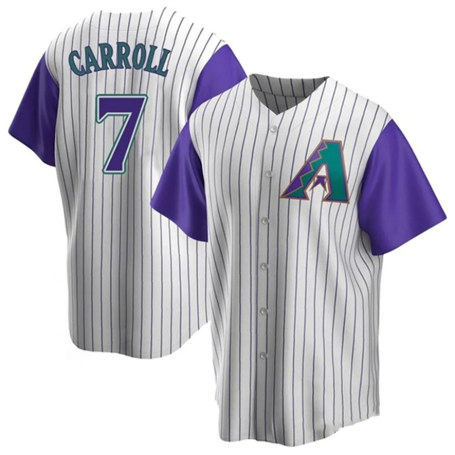 Seanshop A.Diamondbacks #7 Corbin Carroll Player Cream Throwback Cooperstown Limited Personalized Stitched Jerseys