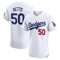 seanshop Los Angeles Dodgers #50 Mookie Betts White  Home Elite Jersey