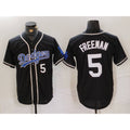 seanshop Los Angeles Dodgers #5 Freddie Freeman Number Black  Cool Base With Patch Stitched Jerseys
