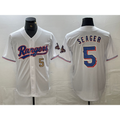 seanshop  Texas Rangers #5 Corey Seager Number White  2023 World Series Champions Cool Base Jerseys