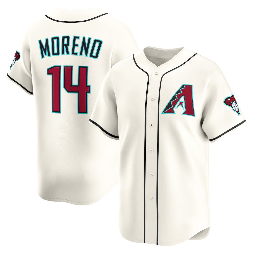 seanshop  Arizona Diamondbacks #14 Gabriel Moreno Cream  Home Limited Player Jersey