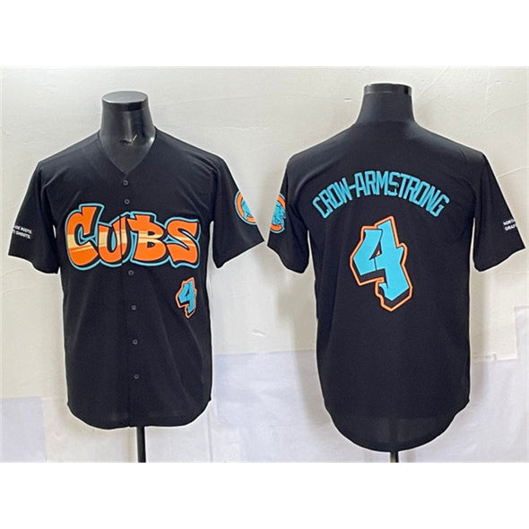 seanshop  Chicago Cubs #4 Pete Crow-Armstrong Black  'Graffiti North Side Edition' Vapor Premier Limited Stitched Jersey