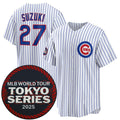 seanshop  Chicago Cubs #27 Seiya Suzuki White  2025 World Tour Tokyo Series Home Stitched Jersey