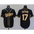 seanshop Los Angeles Dodgers #17 Shohei Ohtani Black Gold  World Series Champions Cool Base Stitched Jersey