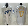 seanshop Los Angeles Dodgers #17 Shohei Ohtani White Gold  Stitched Cool Base Jersey 2