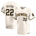 seanshop    Milwaukee Brewers #22 Christian Yelich Cream  Home Limited Player Jersey