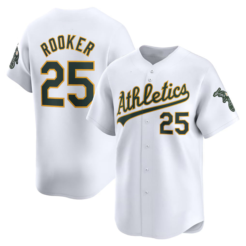 seanshop  Oakland Athletics  #25 Brent Rooker White  Home Limited Player Jersey