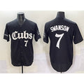 seanshop  Chicago Cubs #7 Dansby Swanson Black  'Gothic North Side Edition' Vapor Premier Limited Stitched Jersey
