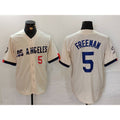 seanshop Los Angeles Dodgers #5 Freddie Freeman Number Cream  2024 City Connect Limited Stitched Jersey 2