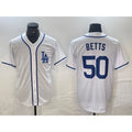 seanshop Los Angeles Dodgers #50 Mookie Betts White  Cool Base Stitched Jersey