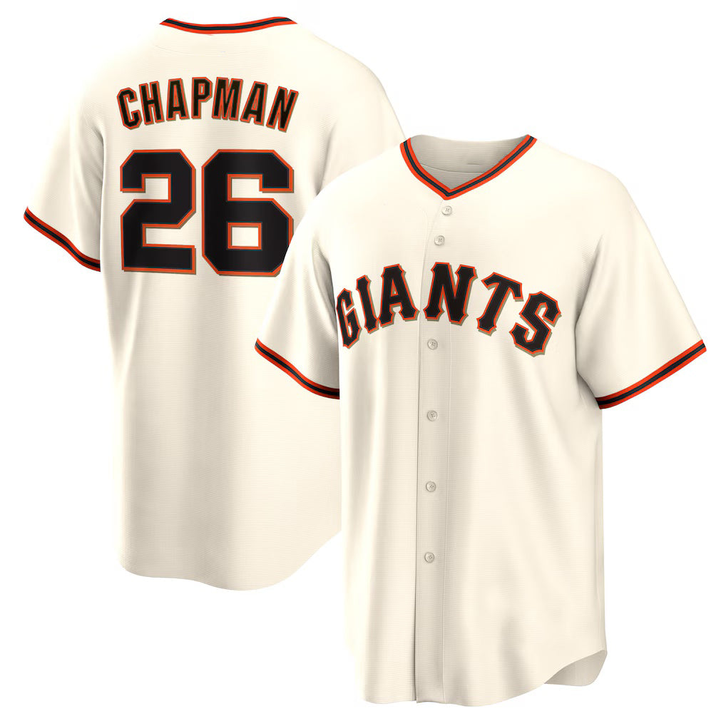 seanshop  San Francisco Giants #26 Matt Chapman Cream  Home Replica Jersey