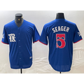 seanshop  Texas Rangers #5 Corey Seager Royal Blue  2023 City Connect Stitched Jersey