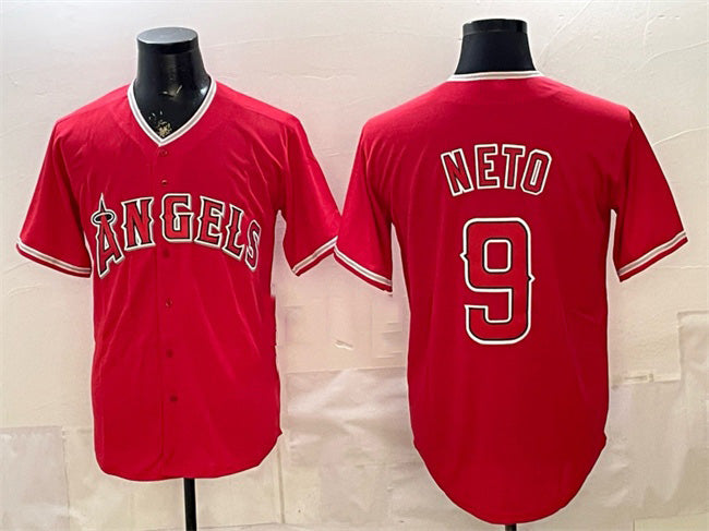 seanshop Los Angeles Angels #9 Zach Neto Red  Stitched Jersey