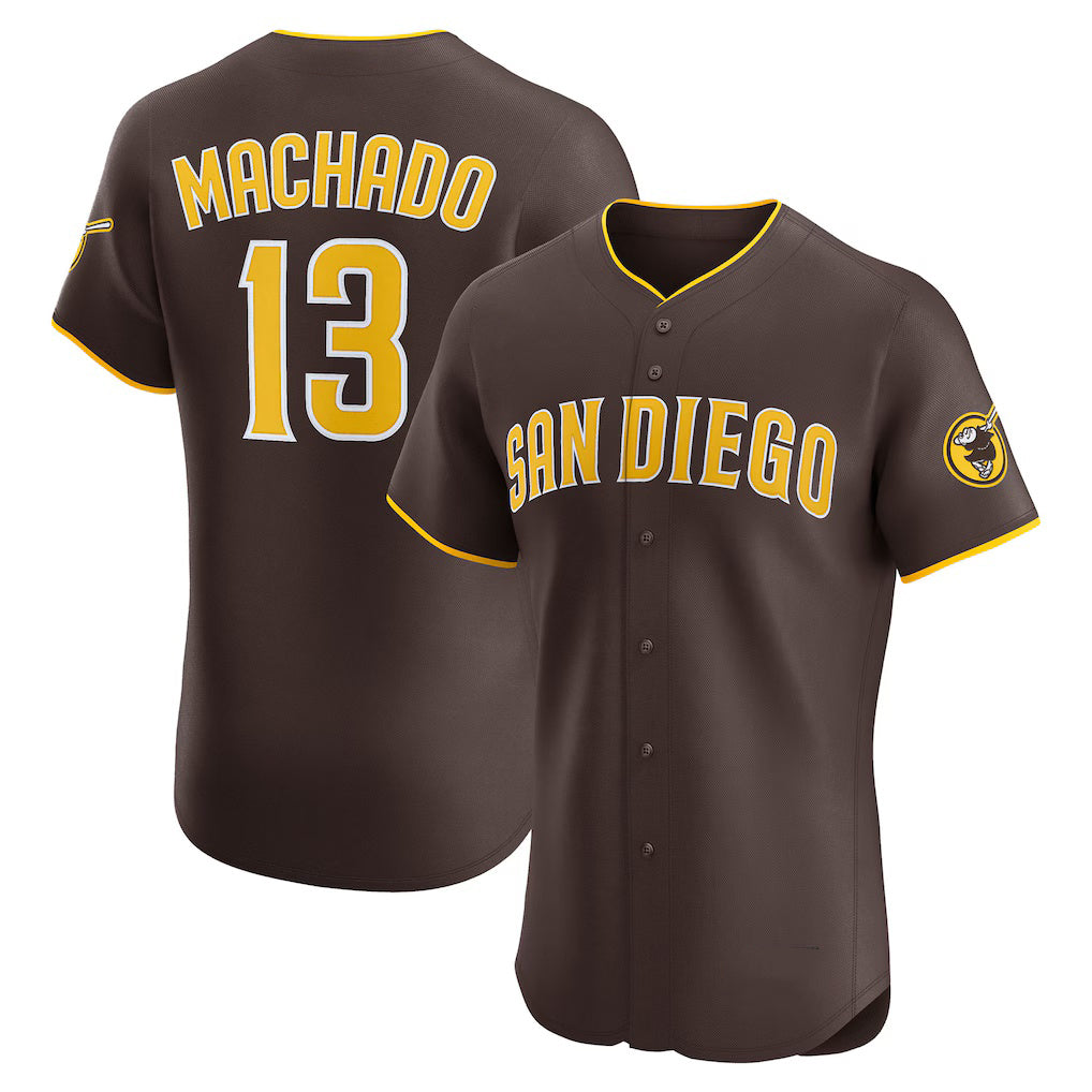 seanshop  San Diego Padres #13 Manny Machado Brown  Road Elite Jersey