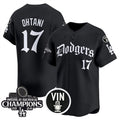 seanshop Los Angeles Dodgers #17 Shohei Ohtani Black  Mexico 2025 LA Gothic Style With Vin And 2024 World Series Champions Patch Vapor Premier Limited Stitched Jersey
