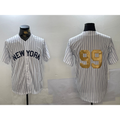seanshop  New York Yankees #99 Aaron Judge White  Pinstripe Without Name Fashion Cool Base Jersey 2