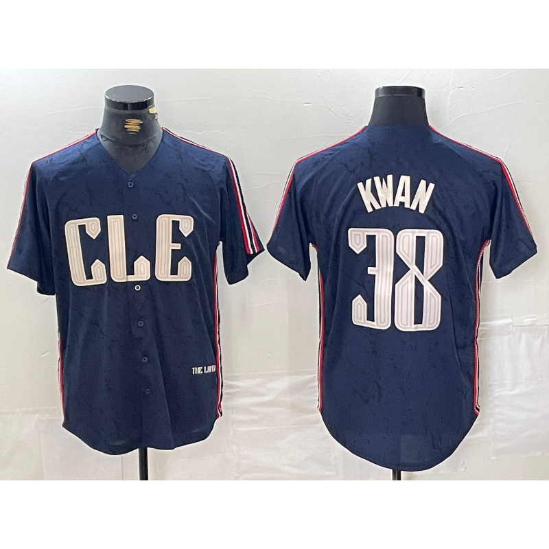 seanshop  Cleveland Guardians #38 Steven Kwan Navy  2024 City Connect Limited Stitched Jersey