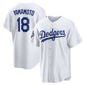 seanshop Los Angeles Dodgers #18 Yoshinobu Yamamoto White  2025 World Series Champions Home Replica Jersey