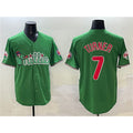 seanshop  Philadelphia Phillies #7 Trea Turner Green  Phanatic Limited Stitched Jersey