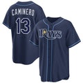 seanshop  Tampa Bay Rays #13 Junior Caminero Navy  Cool Base Stitched Jersey