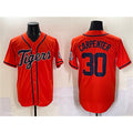 seanshop Detroit Tigers #30 Kerry Carpenter Orange  With Patch Cool Base Stitched Jersey