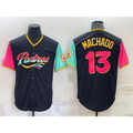 seanshop  San Diego Padres #13 Manny Machado Black  2022 City Connect Cool Base Stitched Jersey