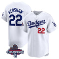 seanshop Los Angeles Dodgers #22 Clayton Kershaw White  2024 World Series Champions Home Limited Stitched Jersey