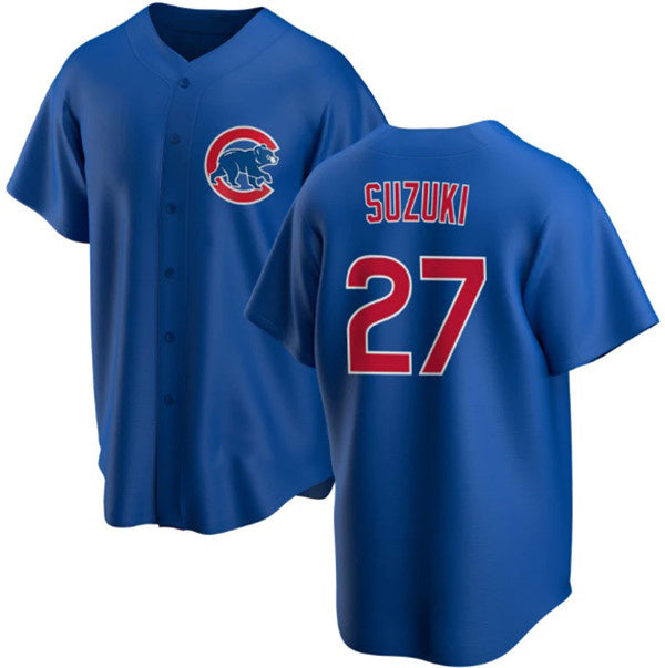 seanshop  Chicago Cubs #27 Seiya Suzuki Royal  Cool Base Stitched Jersey
